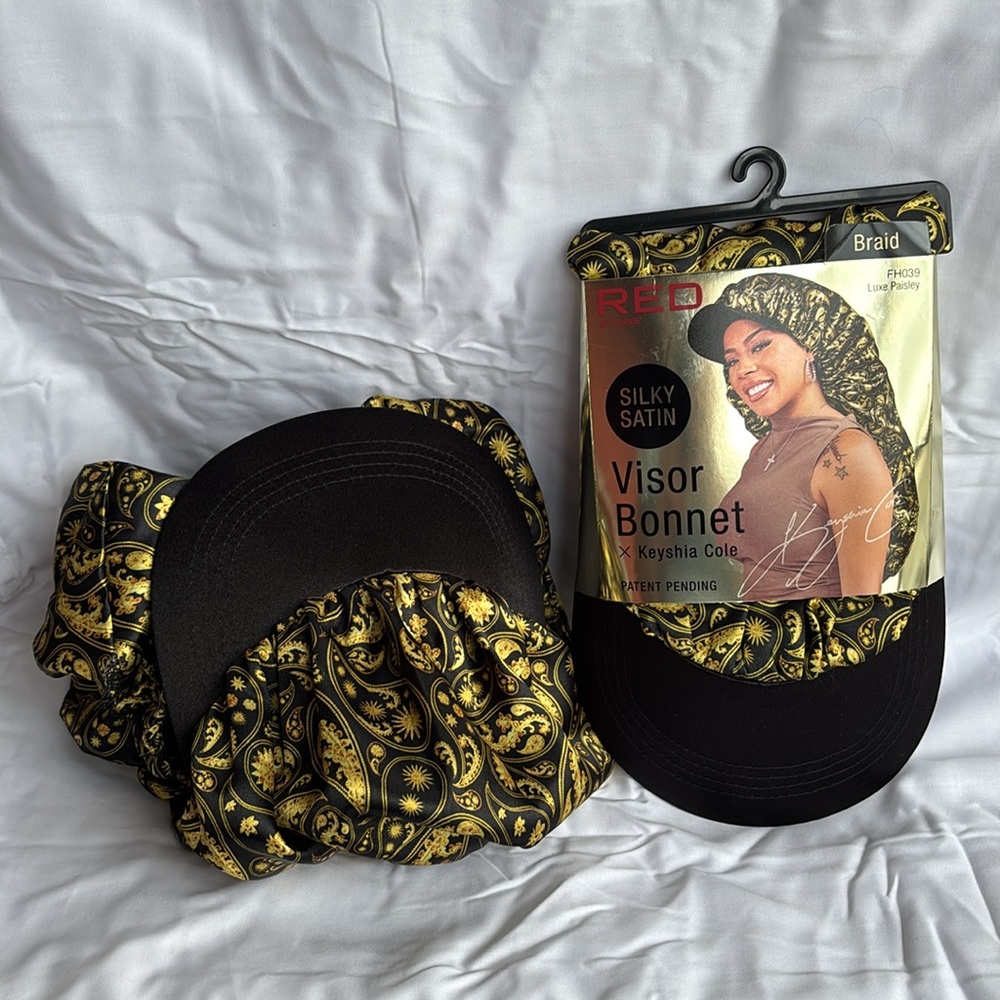 BNWOT Red by KISS Silky Satin Visor Bonnet X Keyshia Cole: “Braid” Luxe Paisley